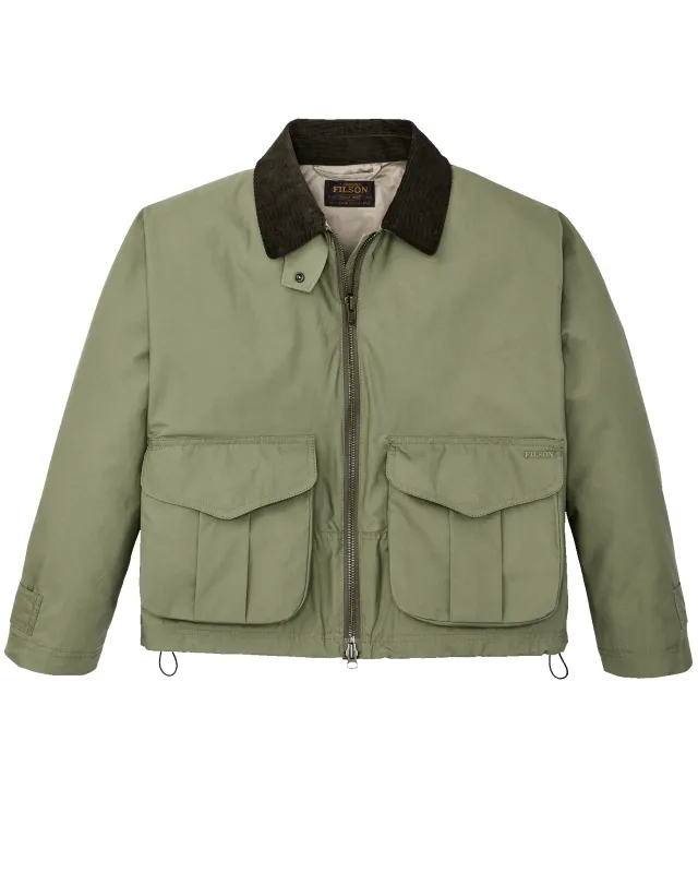 Women's Bronco Filson Embroidered Dry Wax Short Work Jacket - Slate Olive made by Filson