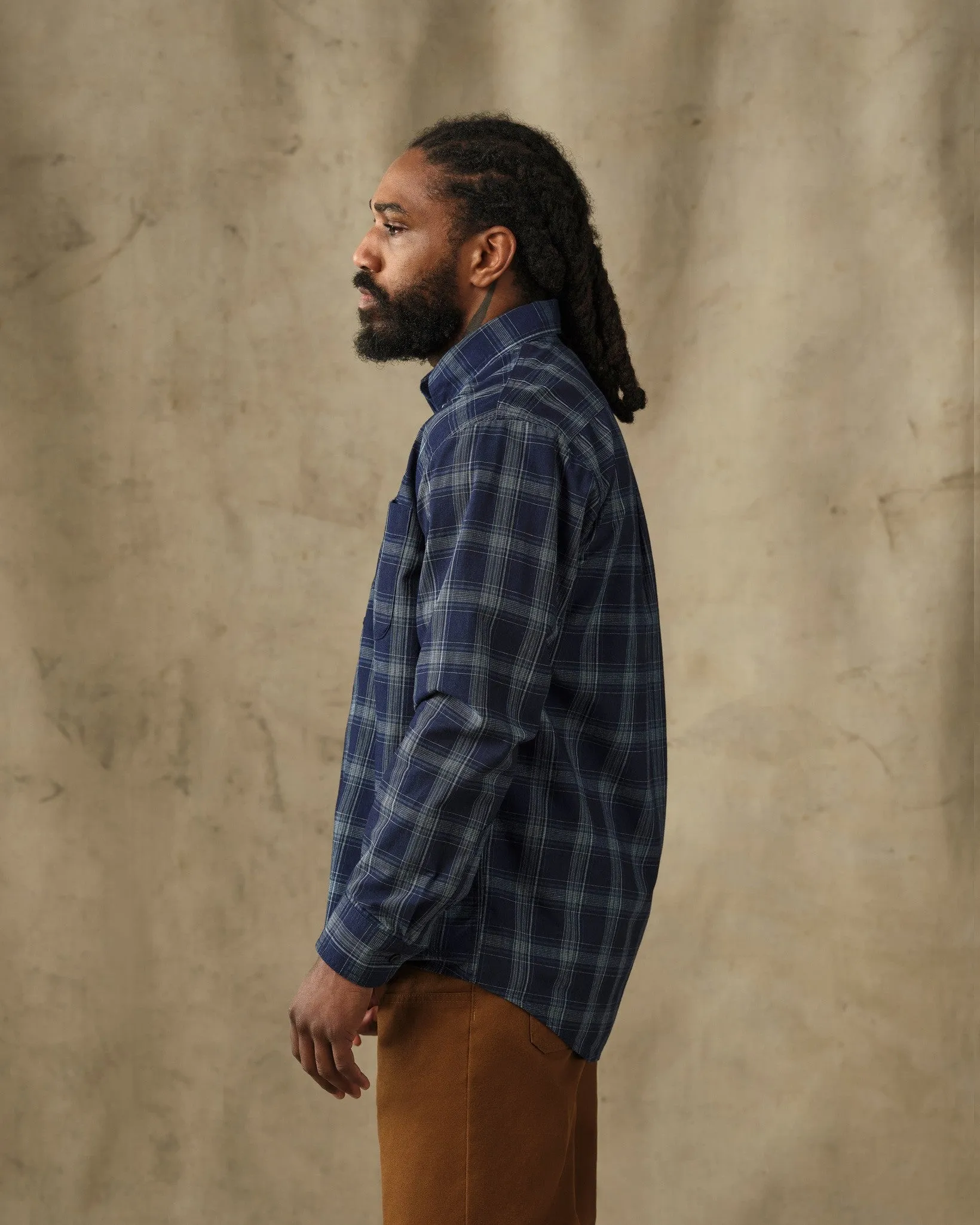 Chambray Button-Down Shirt - Dark Indigo Plaid sold by Filson product image thumbnail 3