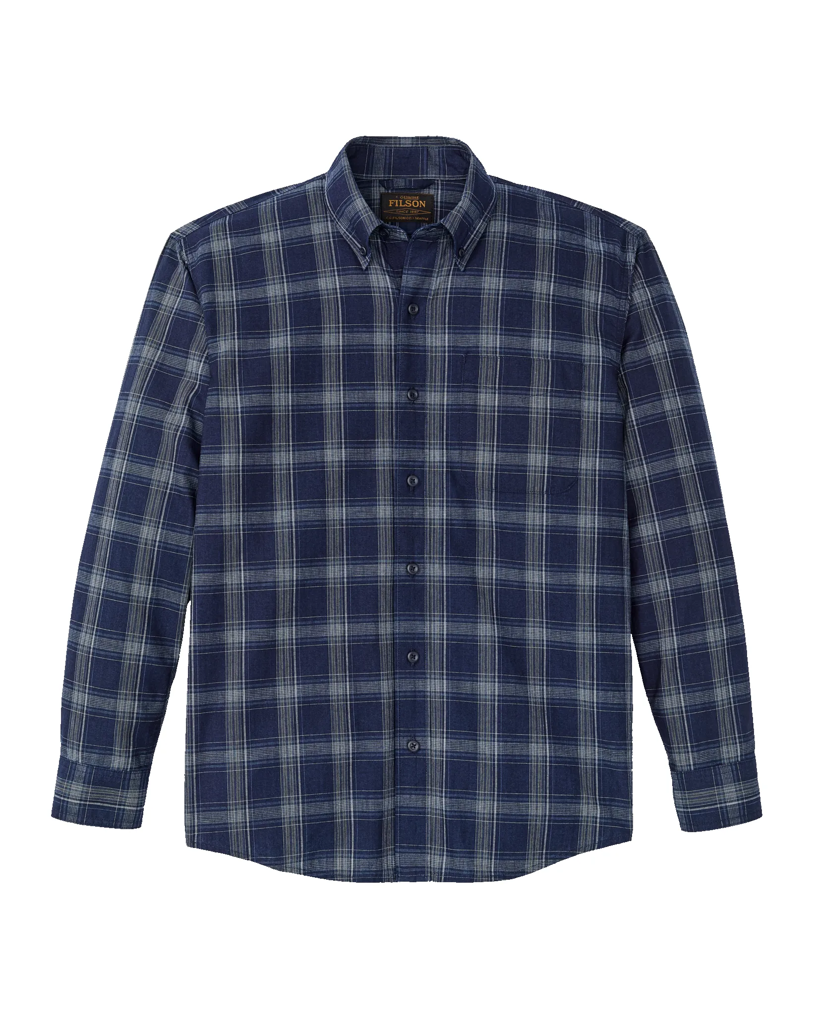 Chambray Button-Down Shirt - Dark Indigo Plaid sold by Filson product image thumbnail 4