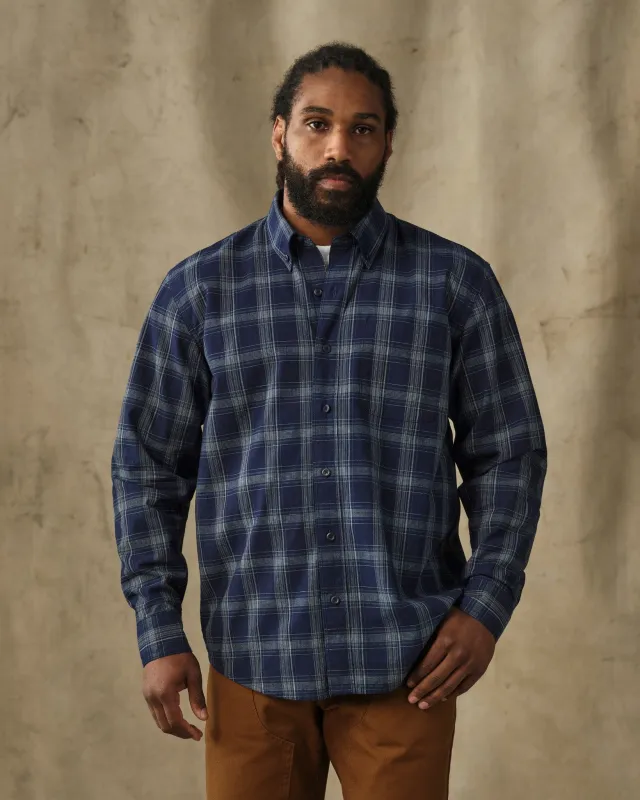 Chambray Button-Down Shirt - Dark Indigo Plaid made by Filson
