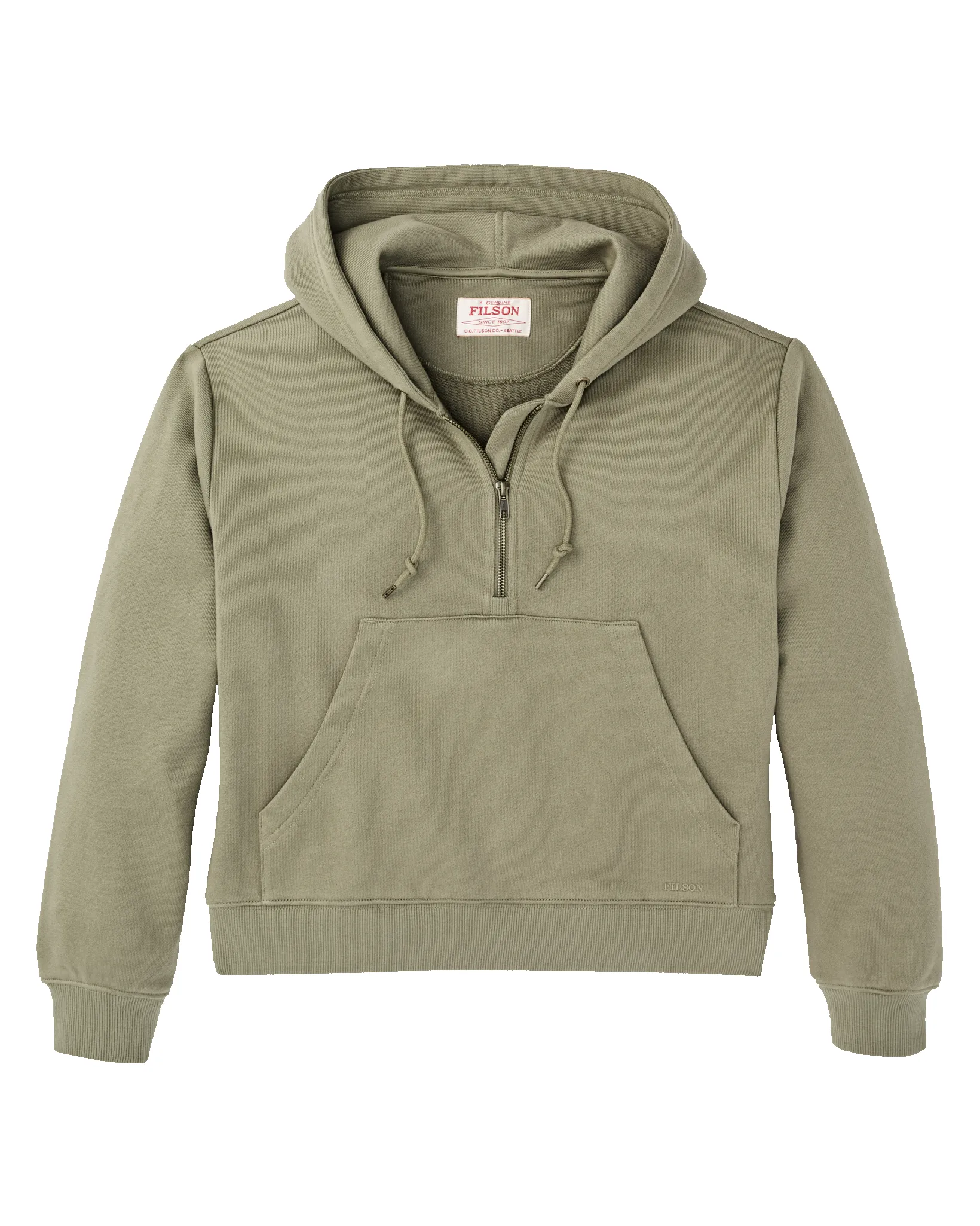 Women's French Terry Half-Zip Hoodie - Olive Branch sold by Filson product image thumbnail 4