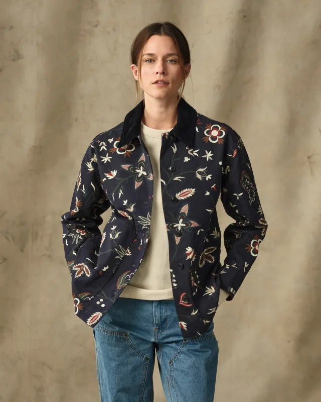 Women's Canvas Barn Coat - India Ink Print made by Filson
