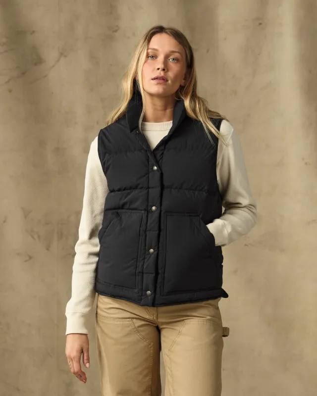Women's Heritage Cotton Down Vest - Black made by Filson