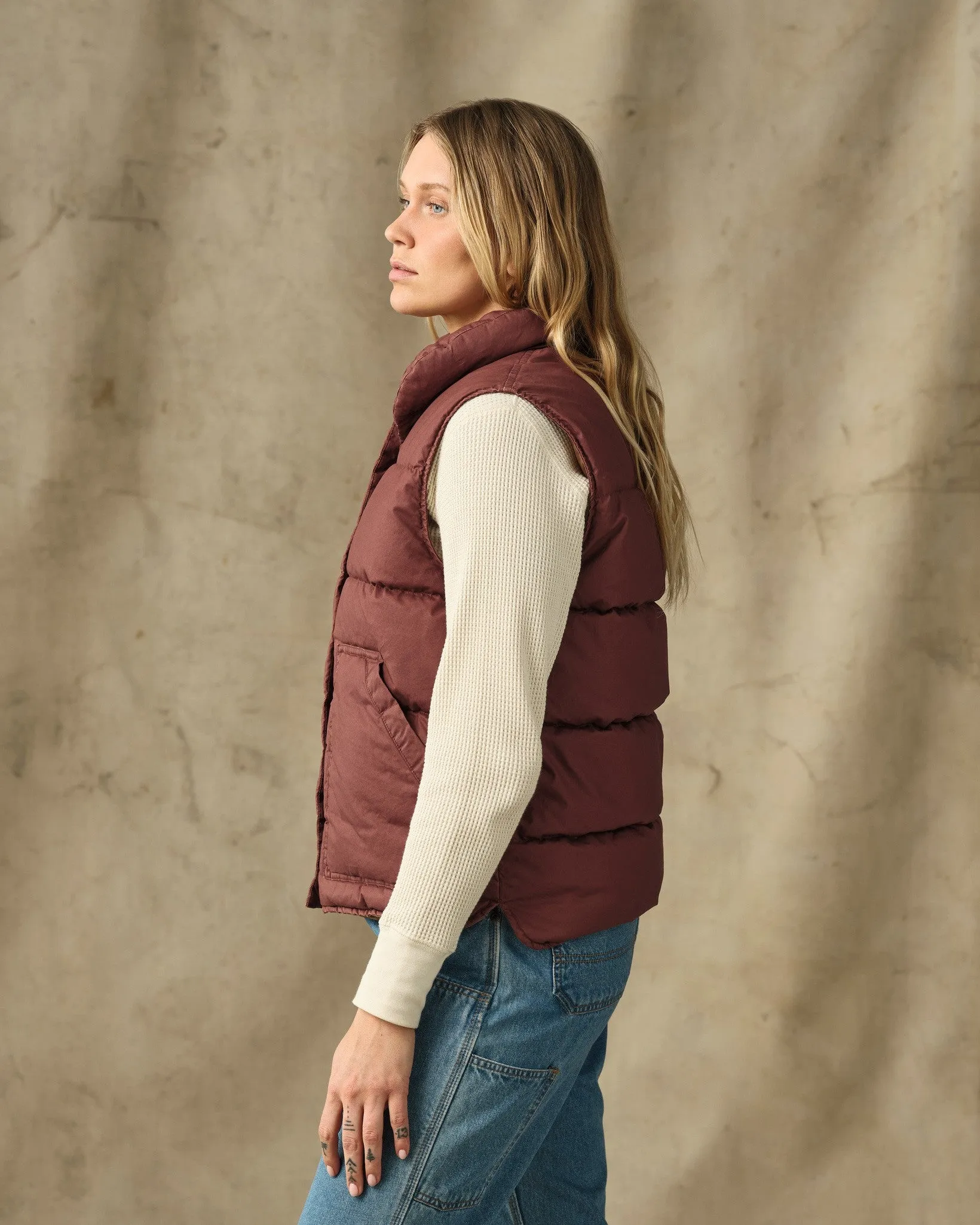 Women's Heritage Cotton Down Vest - Smoked Paprika sold by Filson product image thumbnail 3