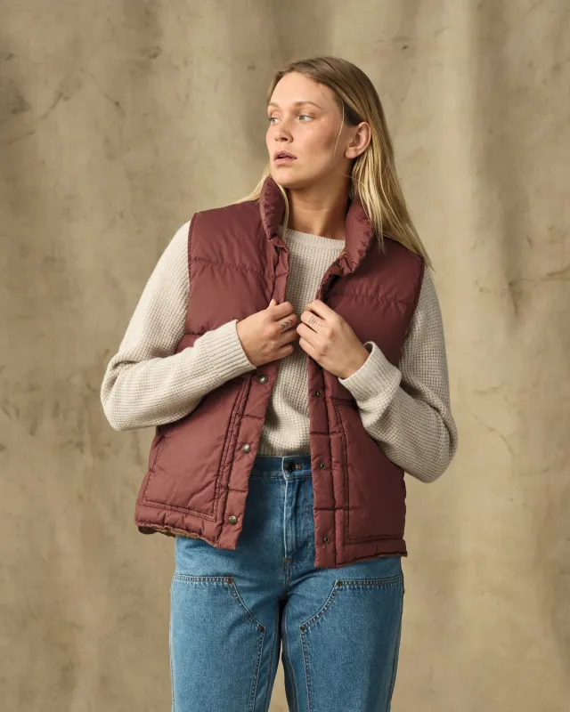 Women's Heritage Cotton Down Vest - Smoked Paprika made by Filson