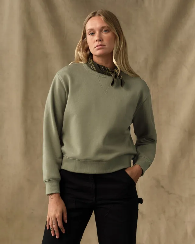 Women's French Terry Crewneck - Olive Branch made by Filson
