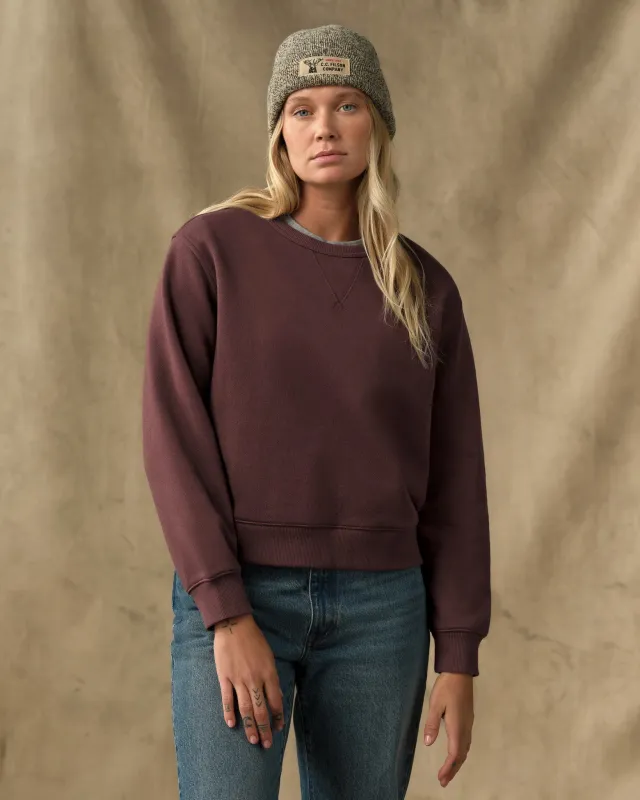 Women's French Terry Crewneck - Eagle Brown made by Filson