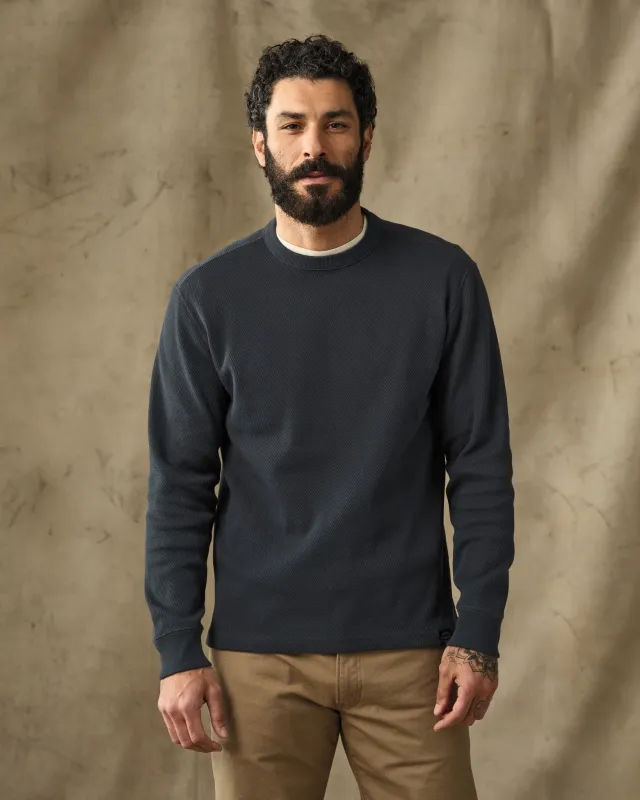 Waffle Knit Thermal Crewneck - Blue Mussel made by Filson
