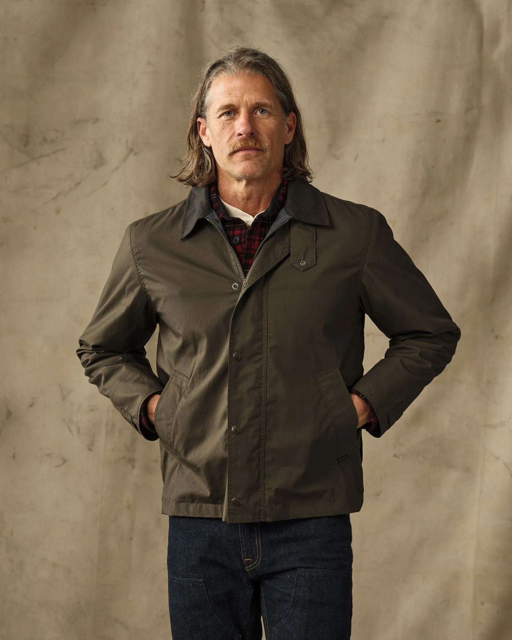 Dry Wax Short Field Jacket - Burnt Olive sold by Filson