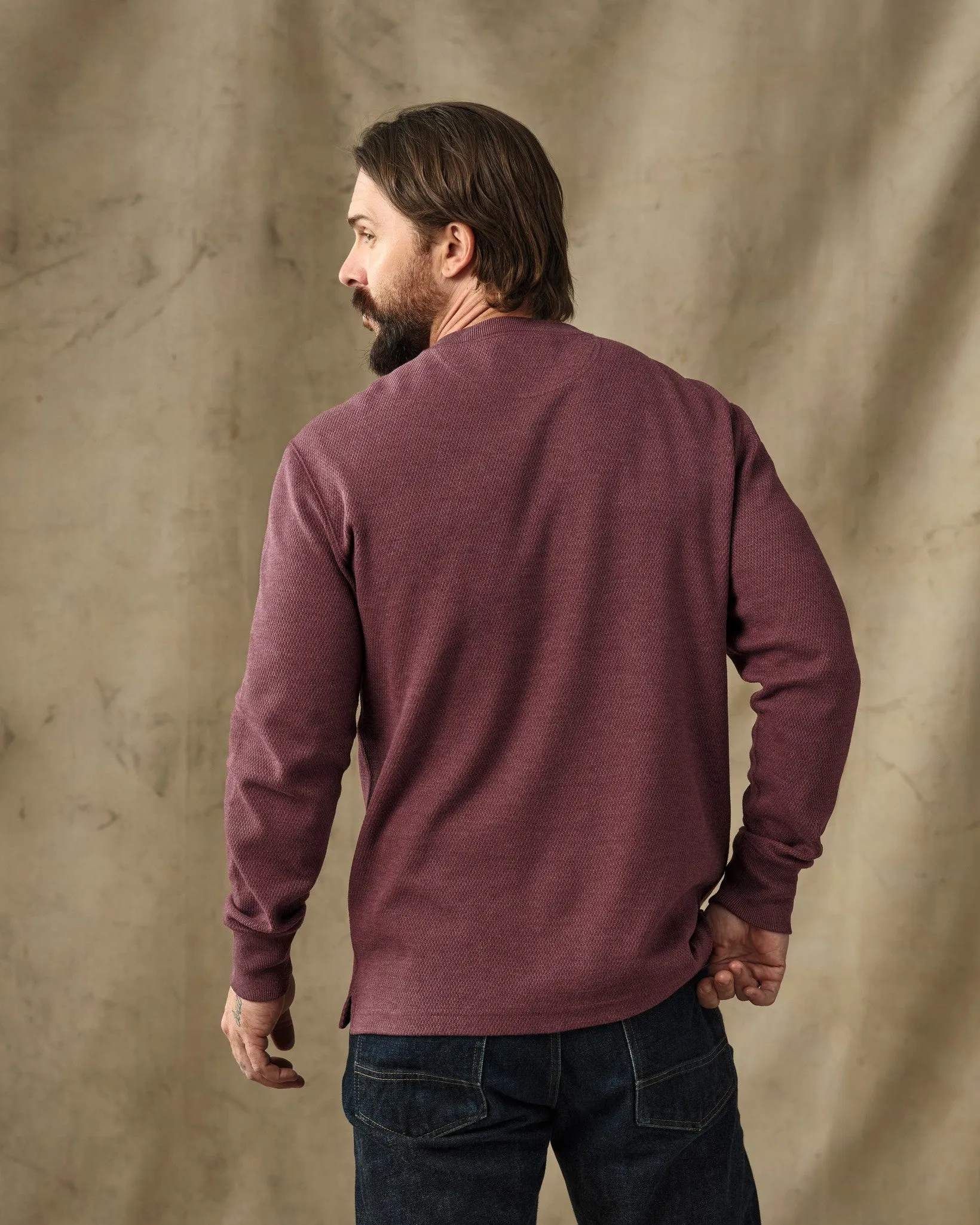 Waffle Knit Henley - Dark Port Heather sold by Filson product image thumbnail 2