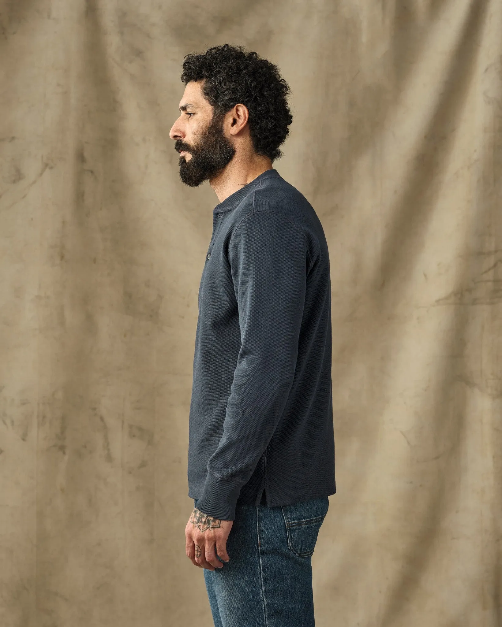 Waffle Knit Henley - Blue Mussel sold by Filson product image thumbnail 3