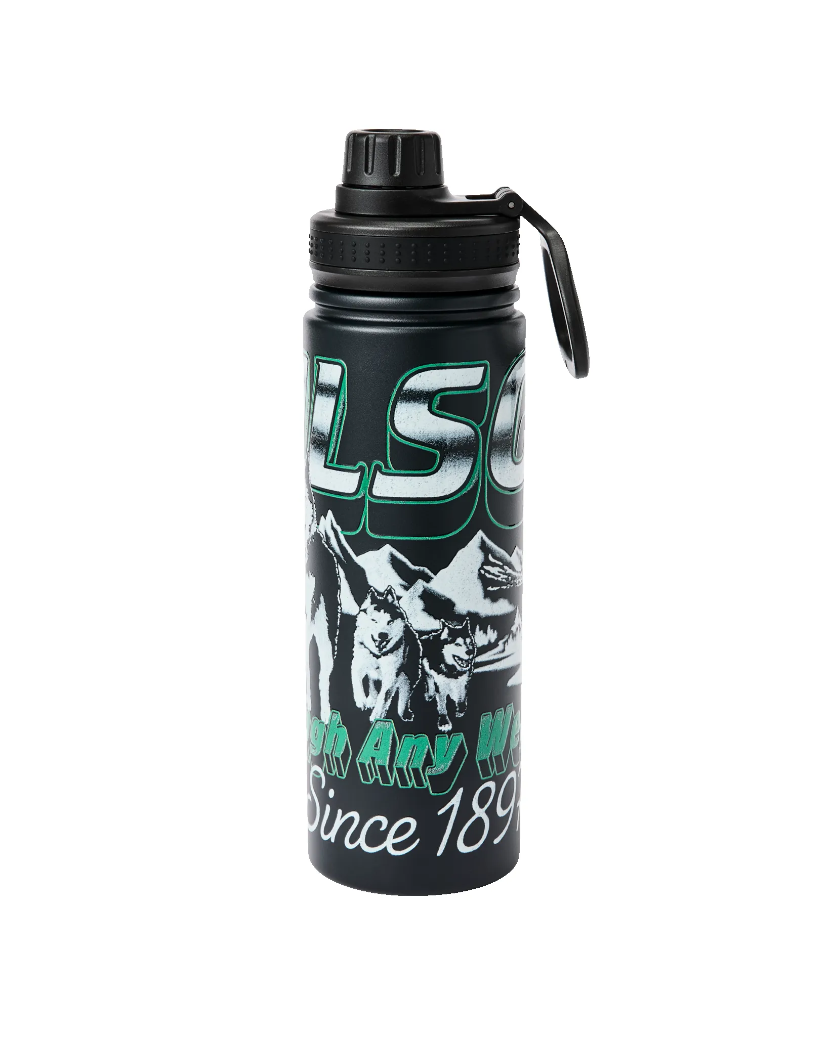 Huskies Graphic Insulated Water Bottle - Black sold by Filson