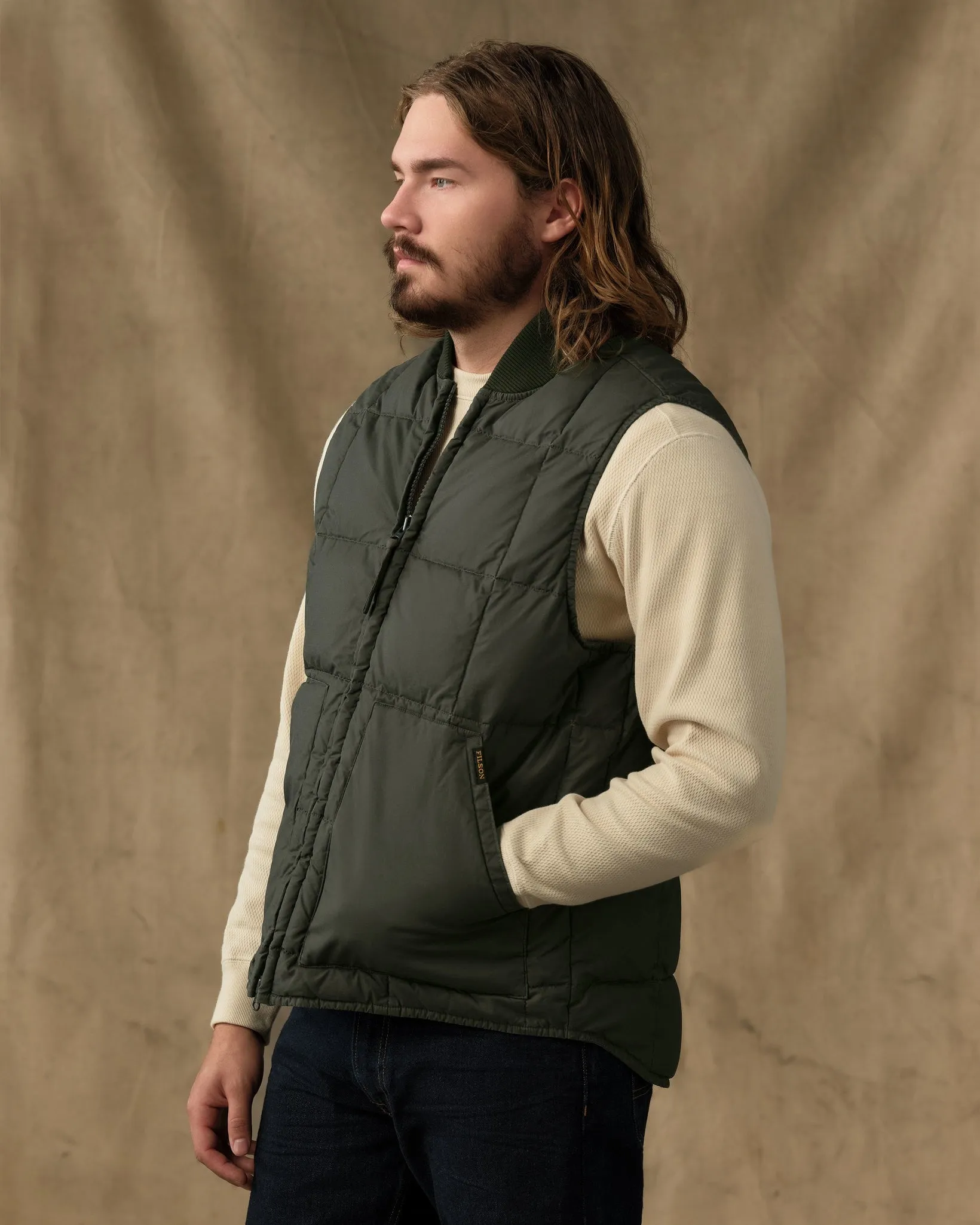 Heritage Cotton Down Vest - Beluga sold by Filson product image thumbnail 3