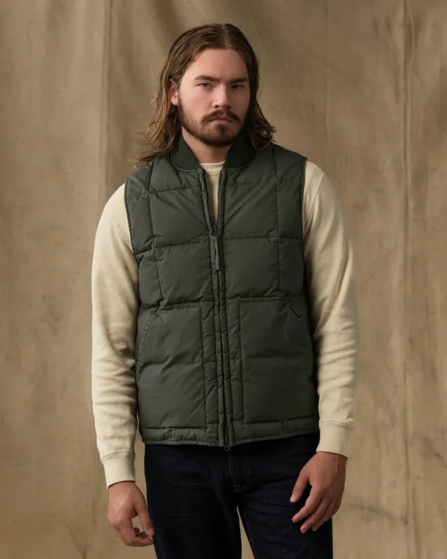 Heritage Cotton Down Vest - Beluga made by Filson