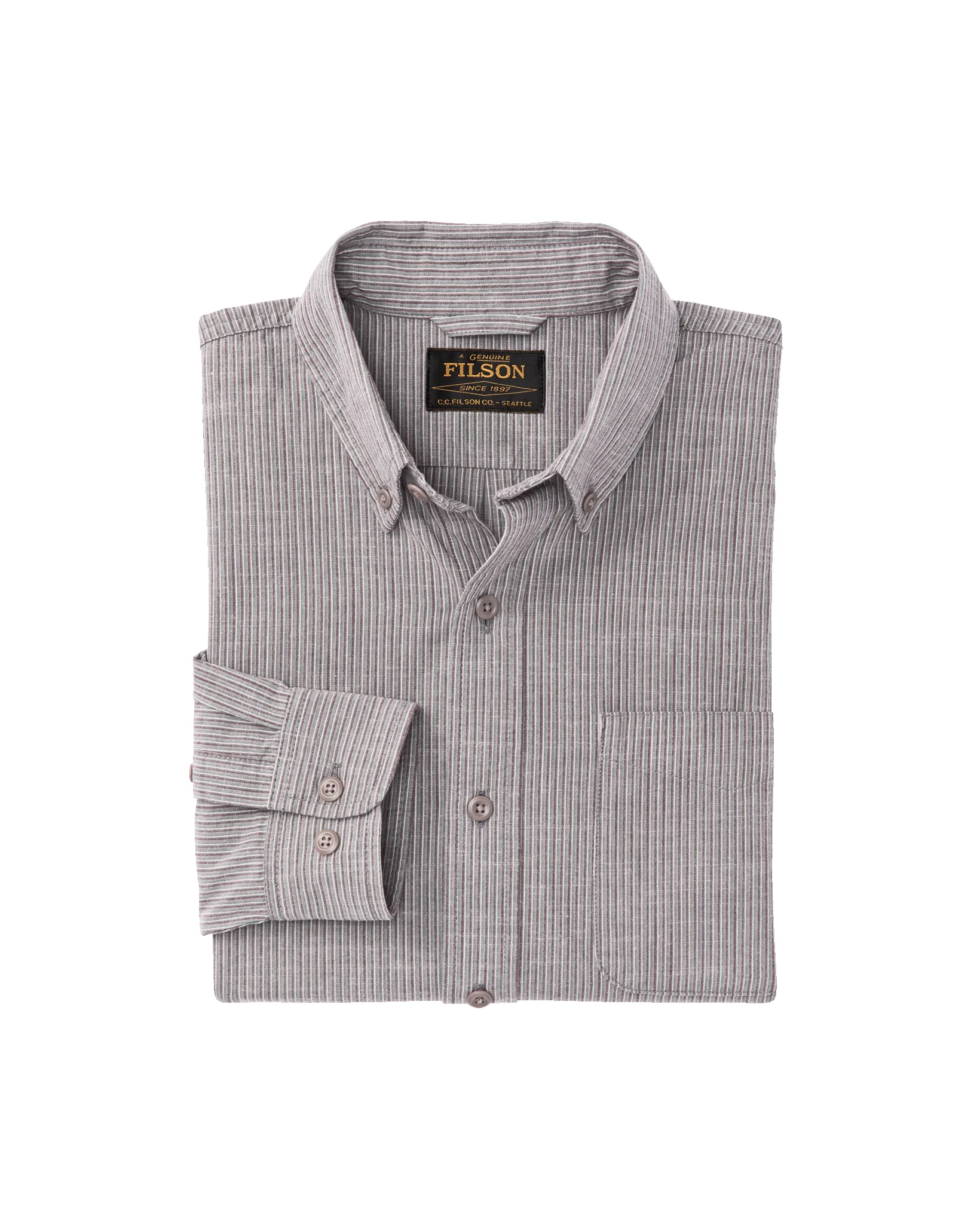 Chambray Button-Down Shirt - Vintage Gray Stripe sold by Filson product image thumbnail 5
