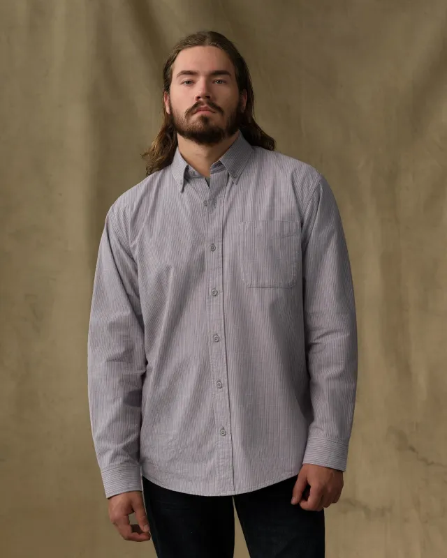 Chambray Button-Down Shirt - Vintage Gray Stripe made by Filson