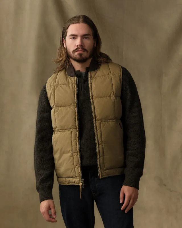 Heritage Cotton Down Vest - Light Brown made by Filson