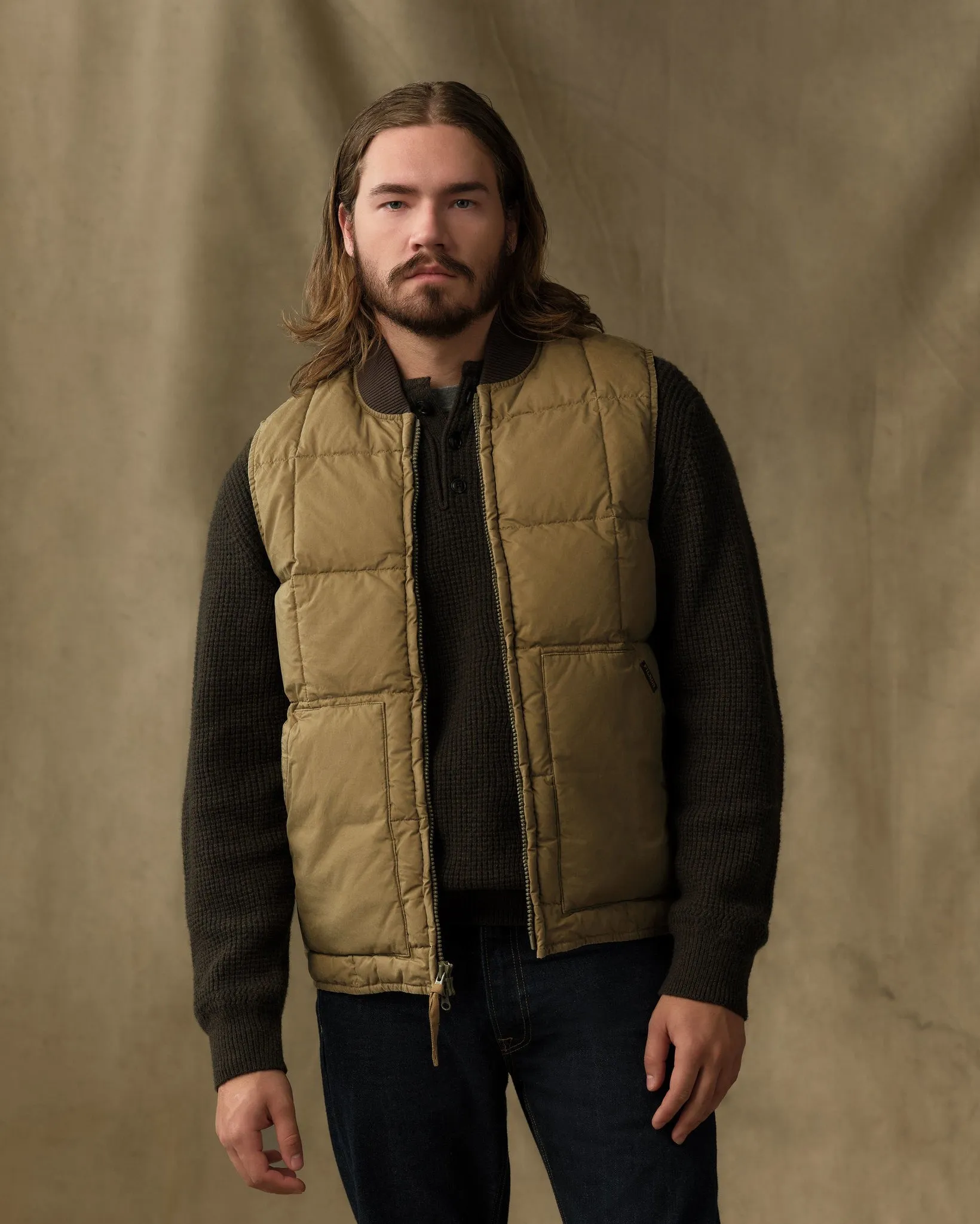 Heritage Cotton Down Vest - Light Brown sold by Filson