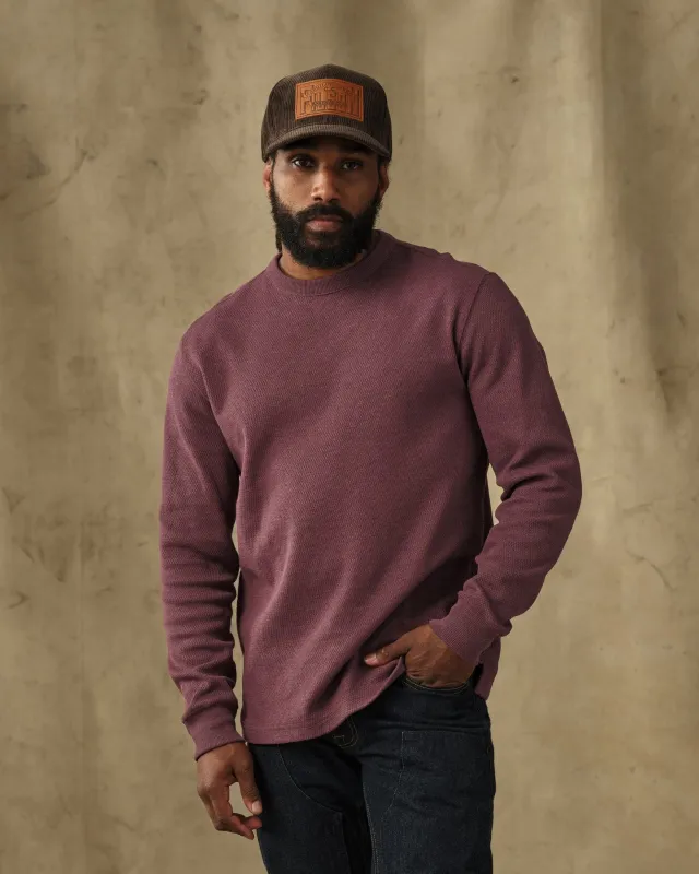 Waffle Knit Thermal Crewneck - Dark Port Heather made by Filson
