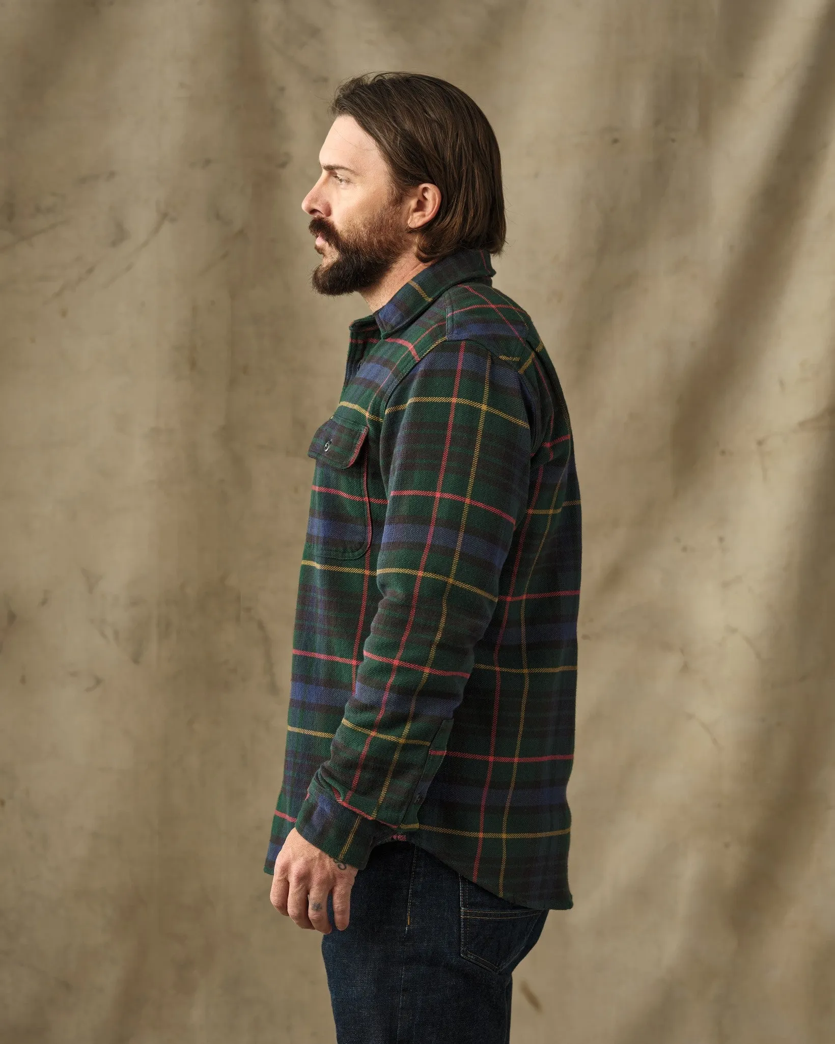 Vintage Flannel Work Shirt - Green / Navy Plaid sold by Filson product image thumbnail 3