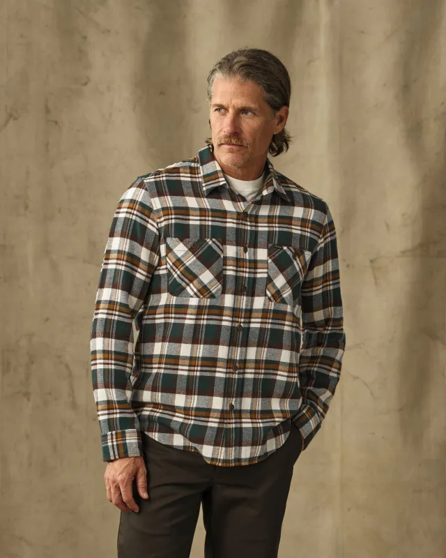 Rangeland Flannel Shirt - Green / Bronze Plaid made by Filson