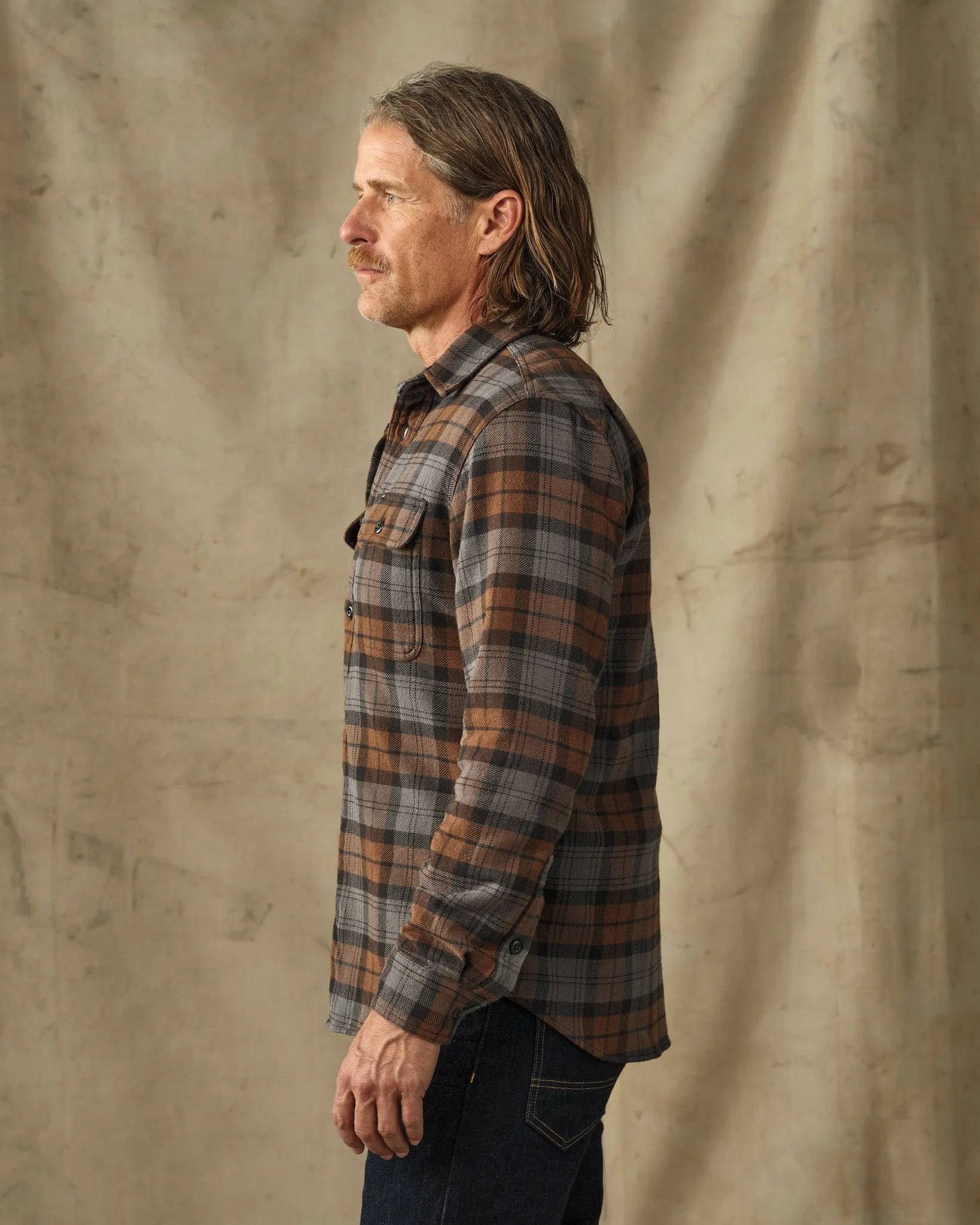 Vintage Flannel Work Shirt - Brown / Charcoal Plaid sold by Filson product image thumbnail 2