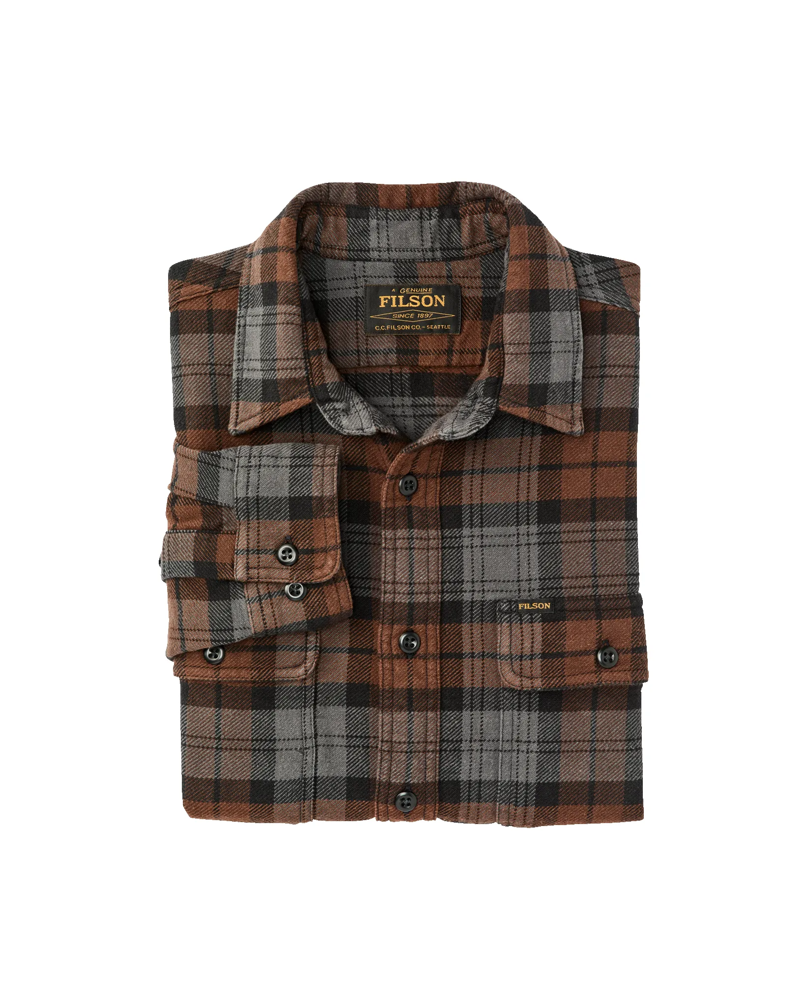 Vintage Flannel Work Shirt - Brown / Charcoal Plaid sold by Filson product image thumbnail 5