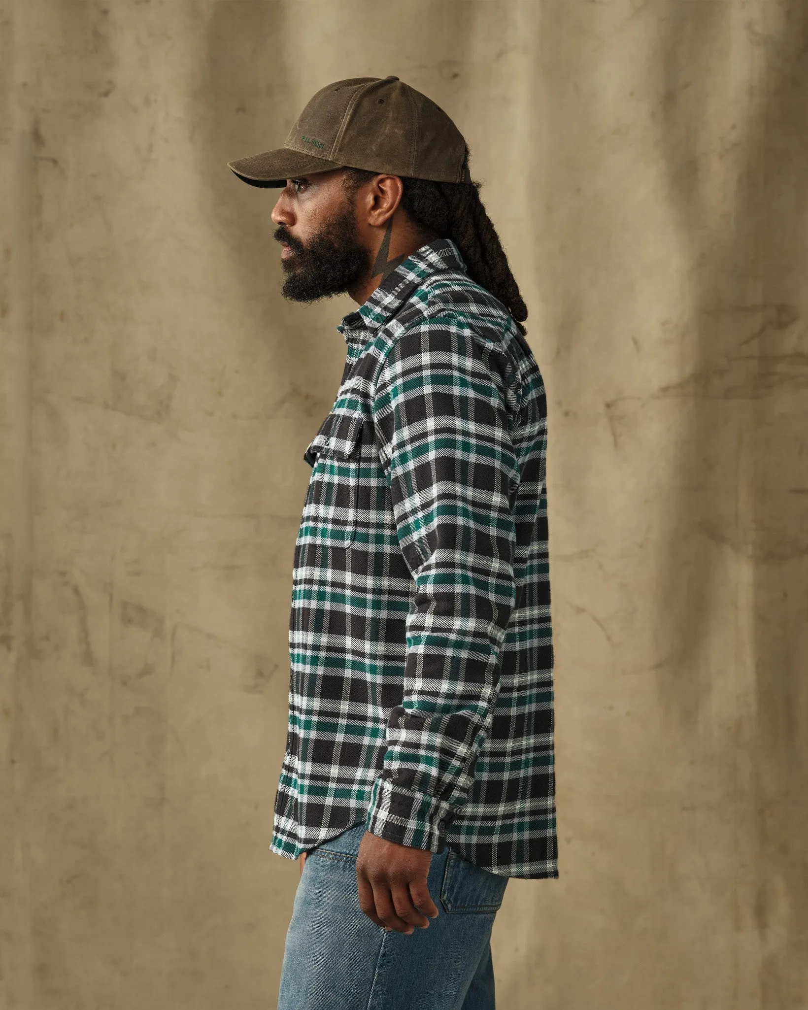 Vintage Flannel Work Shirt - Black / Green Plaid sold by Filson product image thumbnail 3