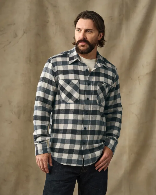 Rangeland Flannel Shirt - Charcoal / Steel Plaid made by Filson