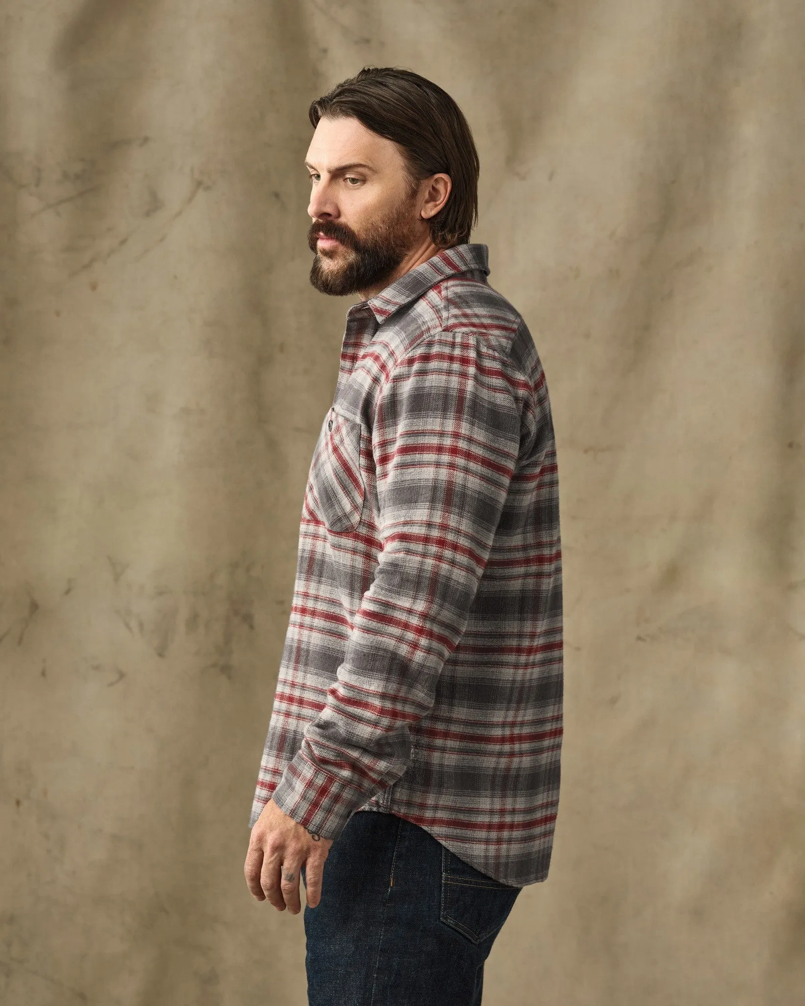 Rangeland Flannel Shirt - Red / Gray Plaid sold by Filson product image thumbnail 3