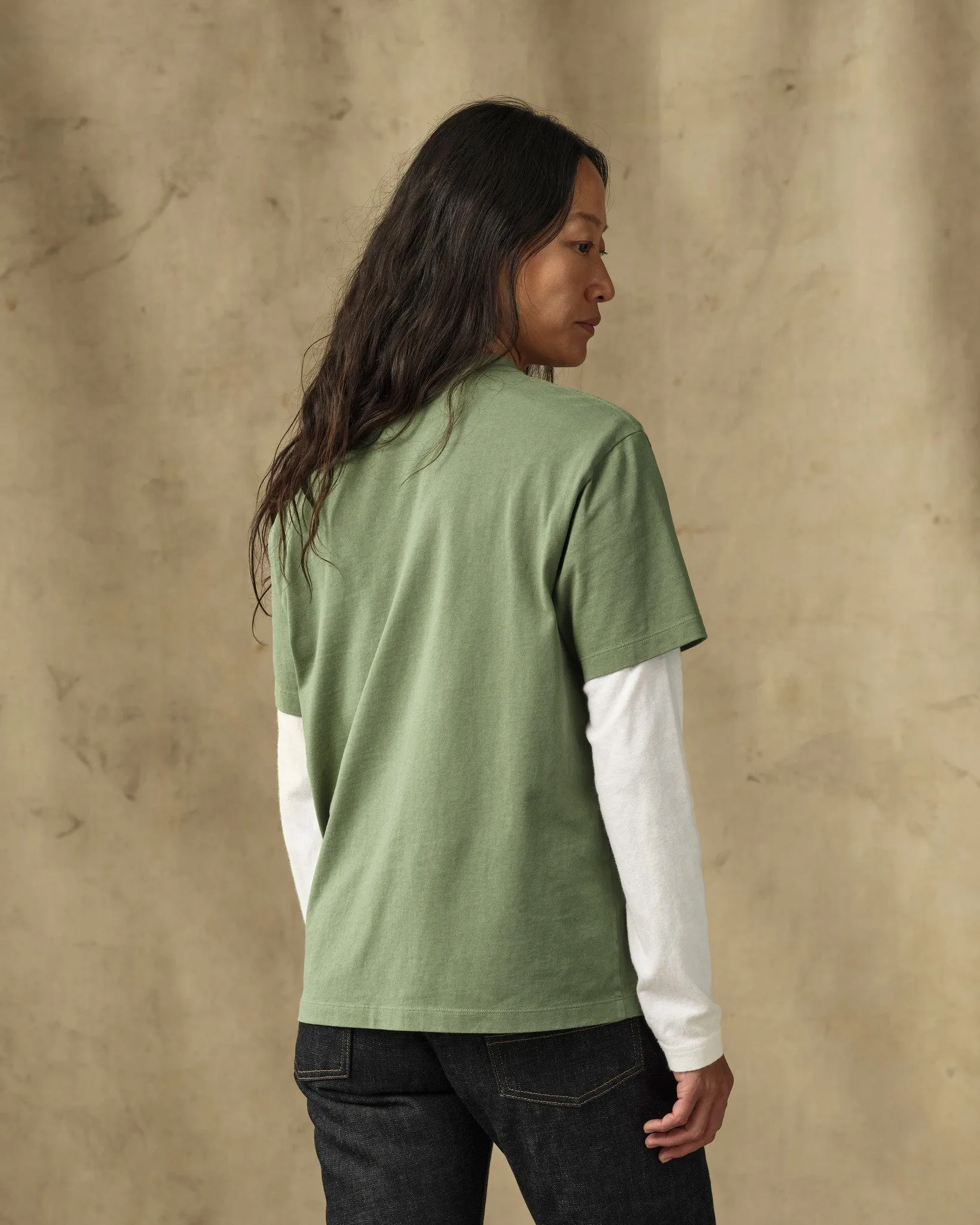 Women's Short Sleeve Pocket Tee - Washed Fatigue Green sold by Filson product image thumbnail 2