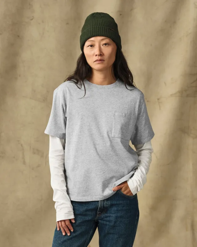 Women's Short Sleeve Pocket Tee - Heather Gray made by Filson