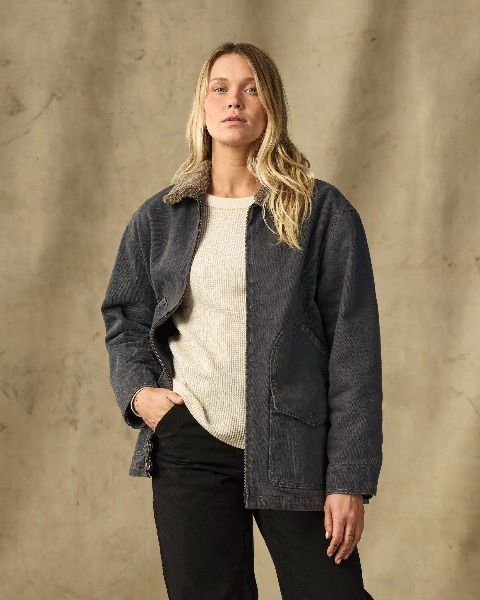 Women's Insulated Denim Outfitter Coat - Black sold by Filson