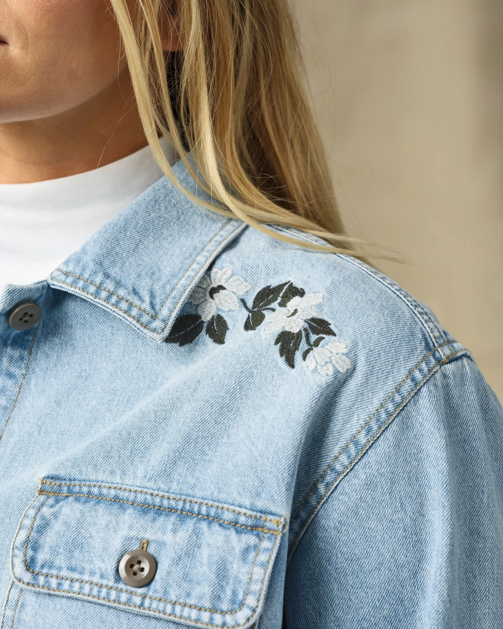 Women's Embroidered Denim Shirt - Pale Indigo sold by Filson product image thumbnail 4