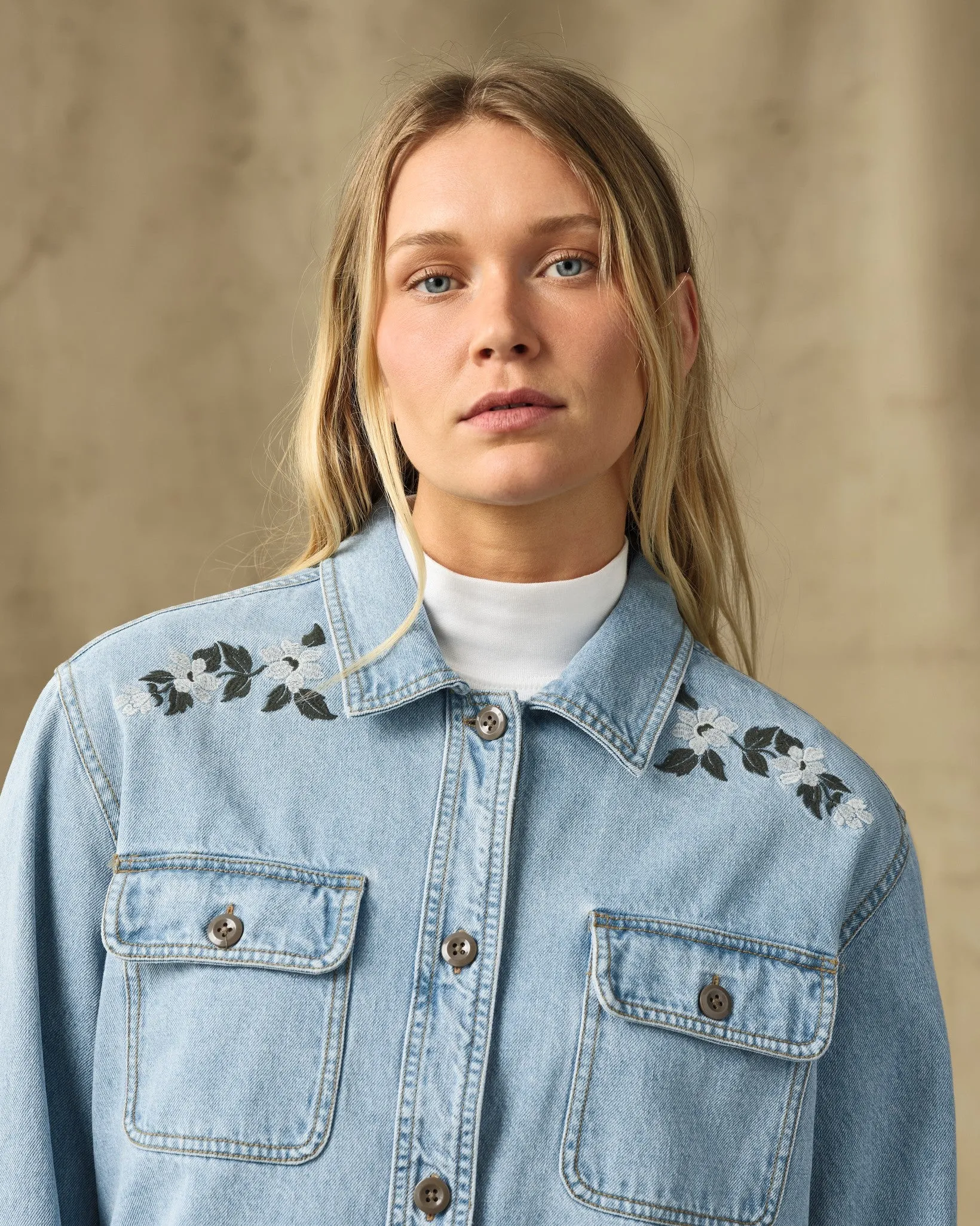 Women's Embroidered Denim Shirt - Pale Indigo sold by Filson product image thumbnail 3