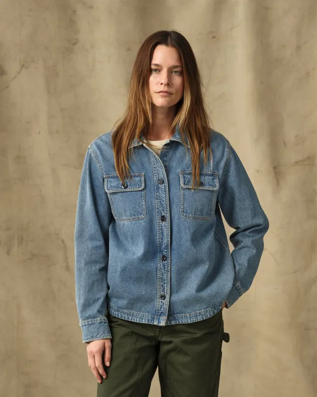 Women's Embroidered Denim Shirt - Vintage Indigo made by Filson