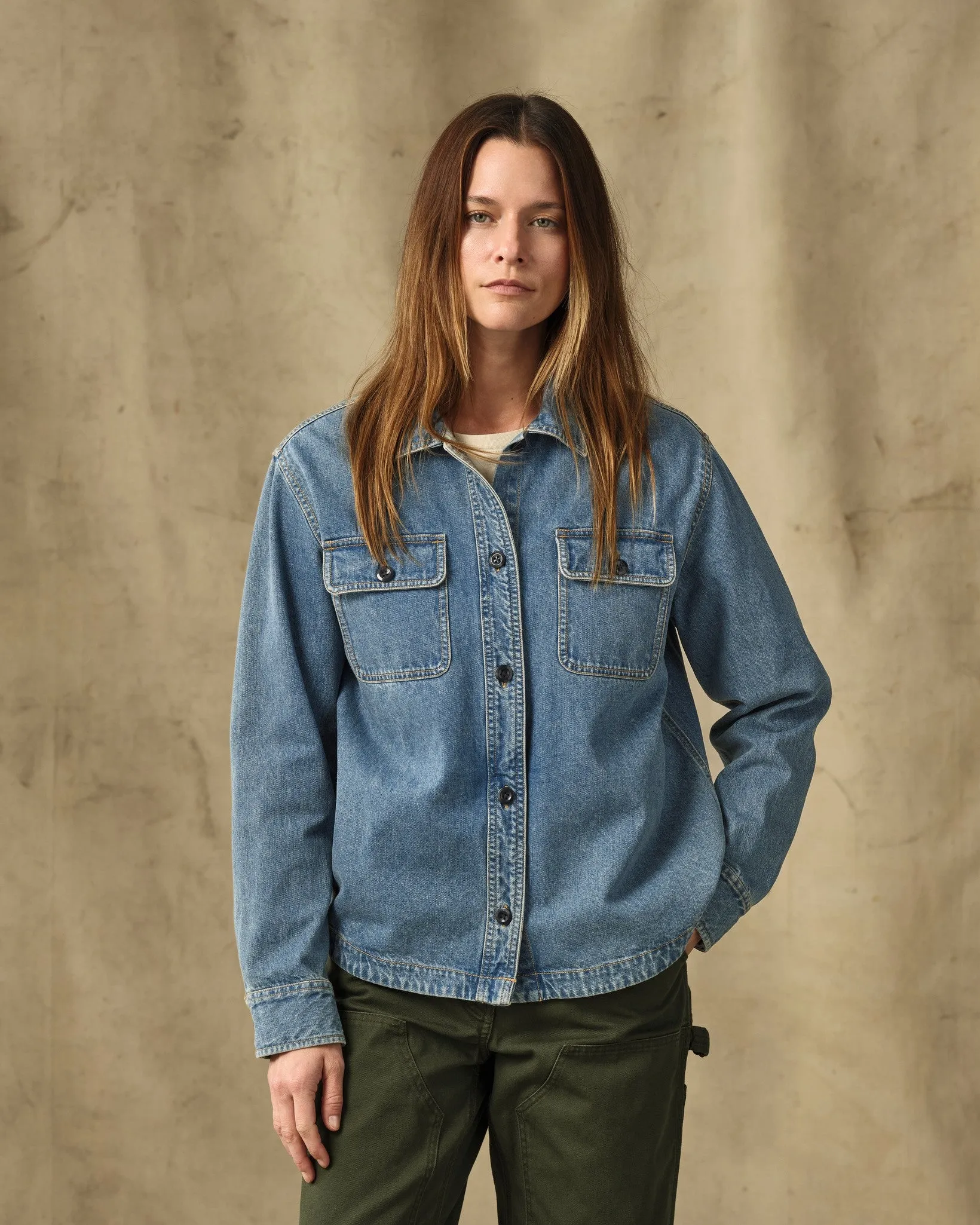 Women's Embroidered Denim Shirt - Vintage Indigo sold by Filson