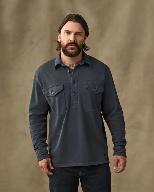 Field Knit Pullover Shirt - Bluefin made by Filson