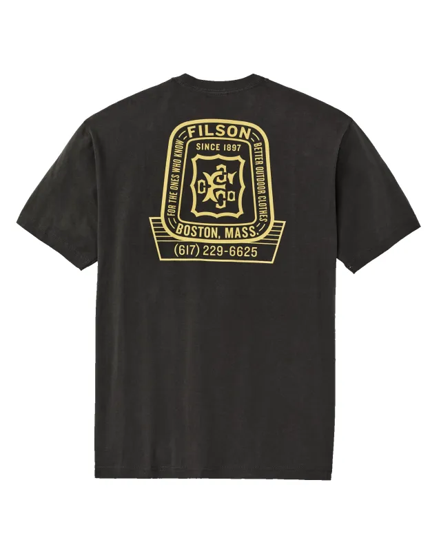 Boston Graphic Short Sleeve T-Shirt - Faded Black made by Filson