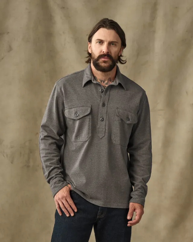 Field Knit Pullover Shirt - Smoke Heather made by Filson