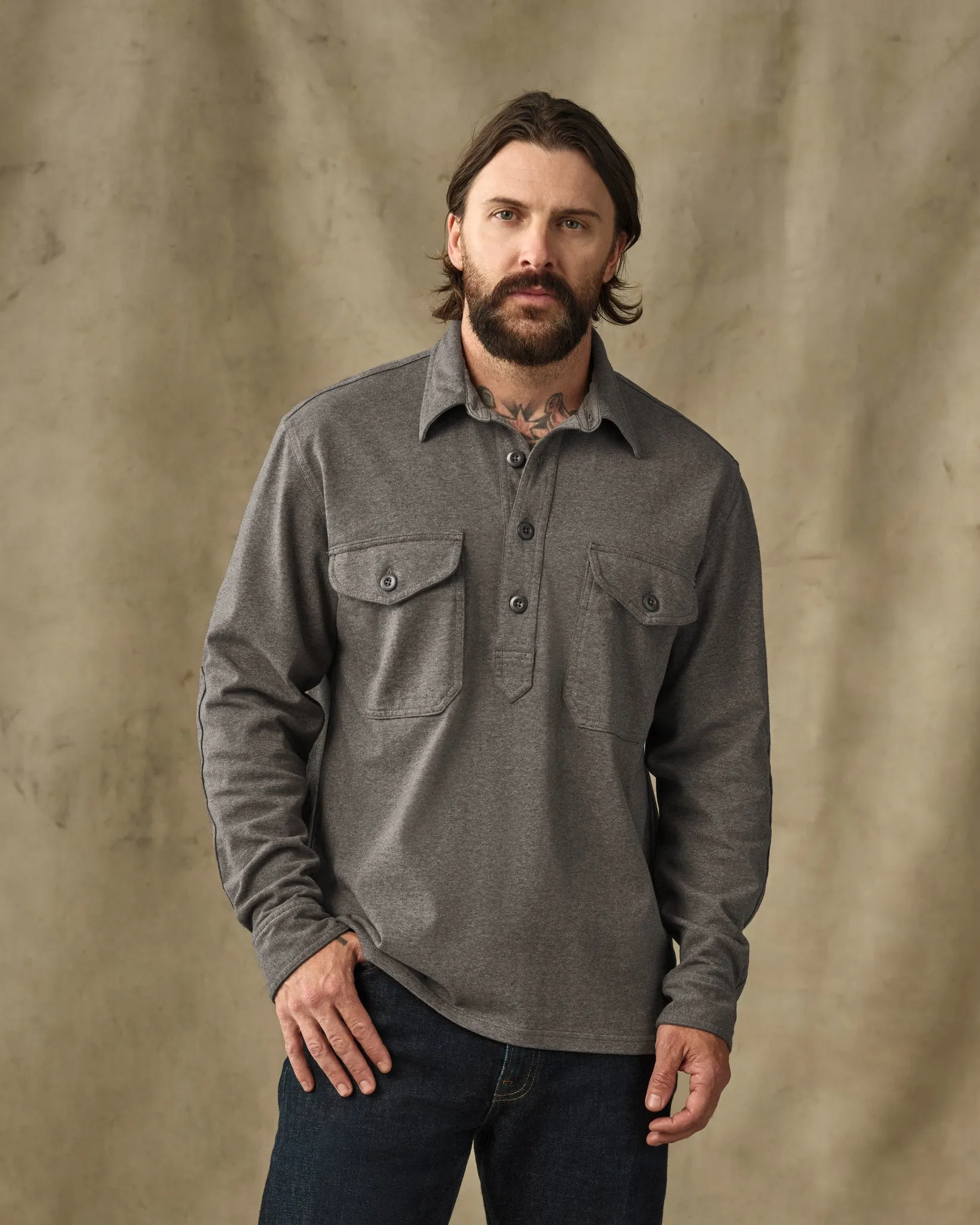 Field Knit Pullover Shirt - Smoke Heather sold by Filson