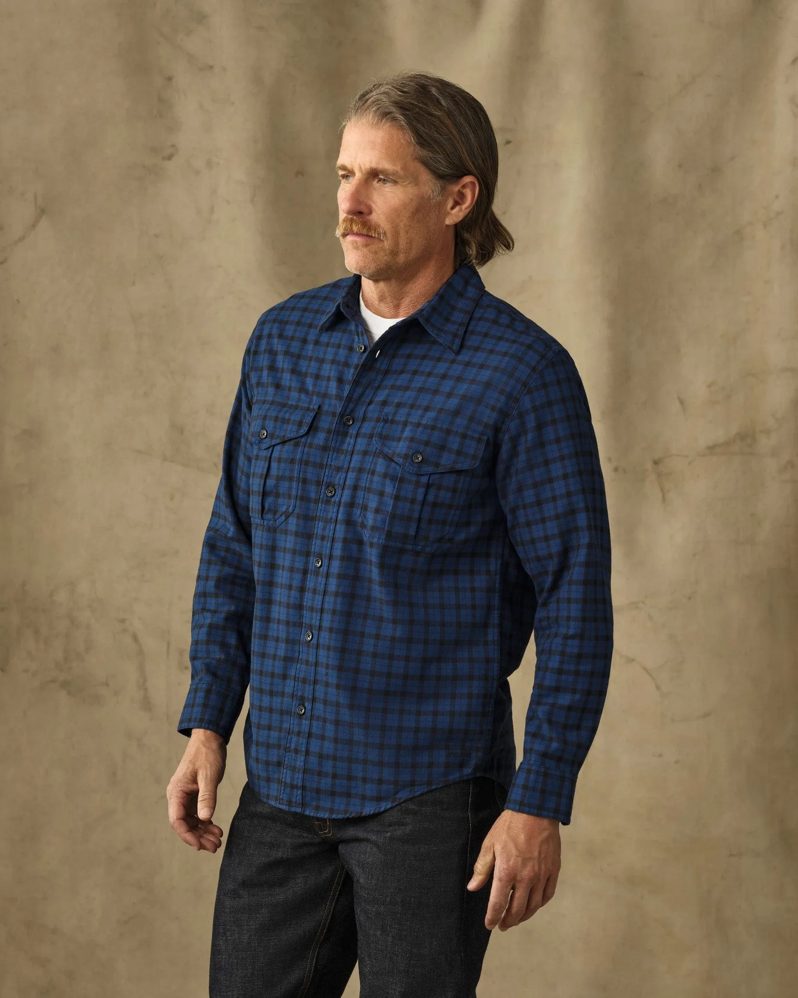 Lightweight Alaskan Guide Shirt - Deep Blue / Black Plaid sold by Filson product image thumbnail 3