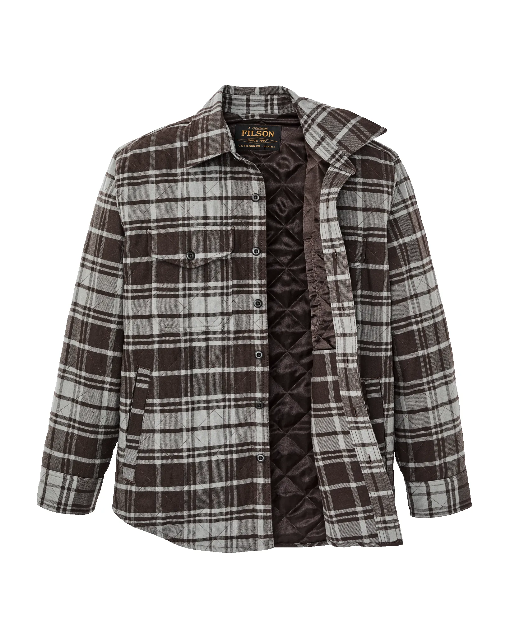 Insulated Flannel Jac-Shirt - Brown / Gray Plaid sold by Filson product image thumbnail 5