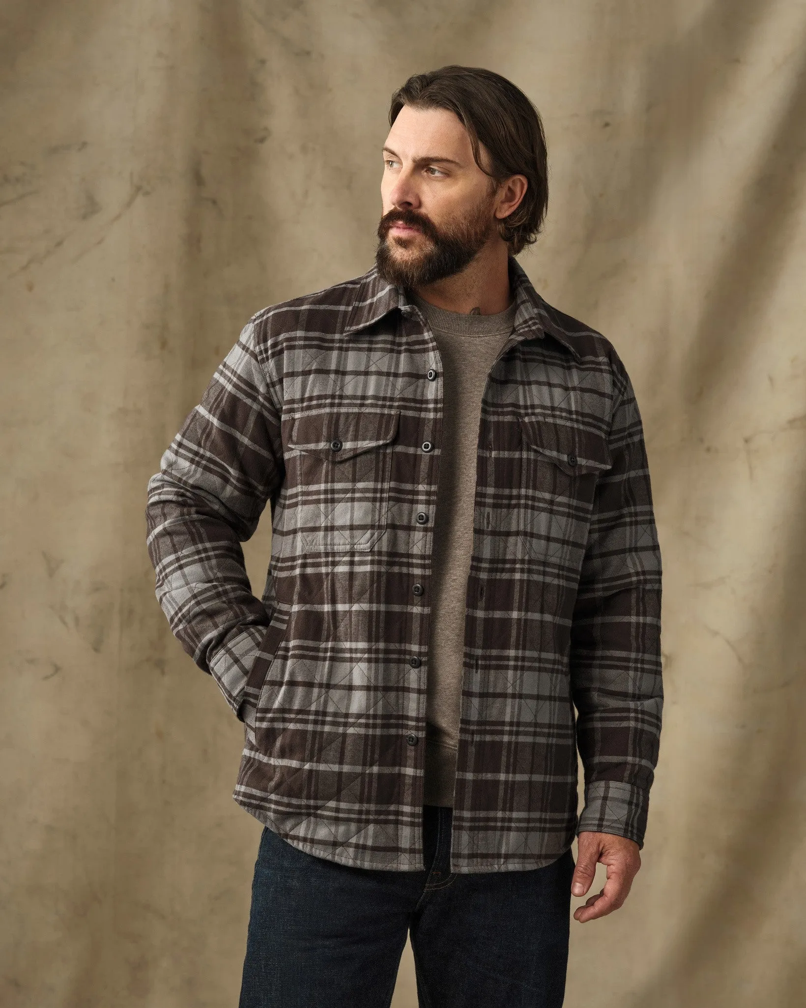 Insulated Flannel Jac-Shirt - Brown / Gray Plaid sold by Filson