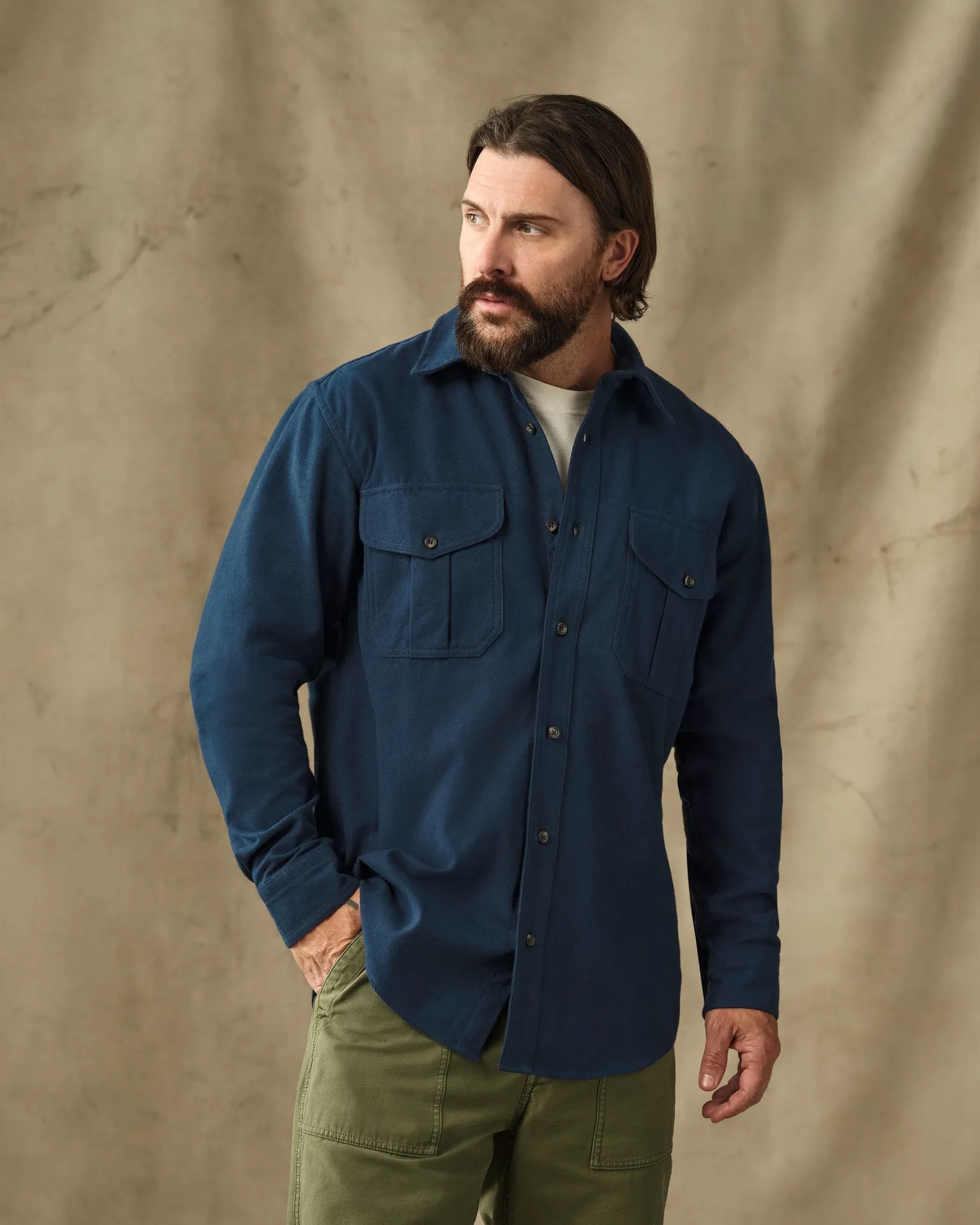 Moleskin Guide Shirt - Service Blue sold by Filson