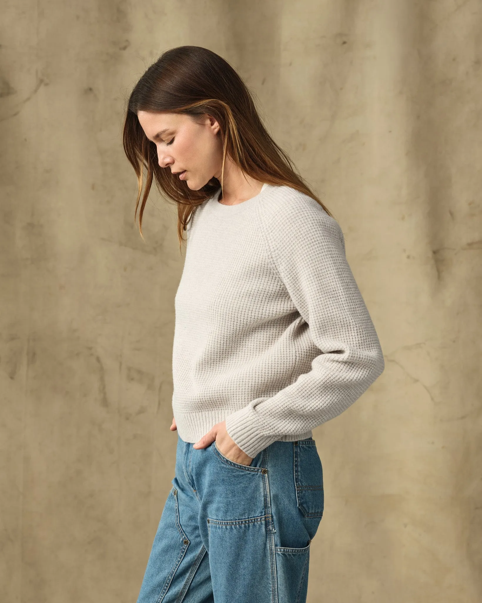 Women's Waffle Knit Merino Sweater - Oyster Heather sold by Filson product image thumbnail 3