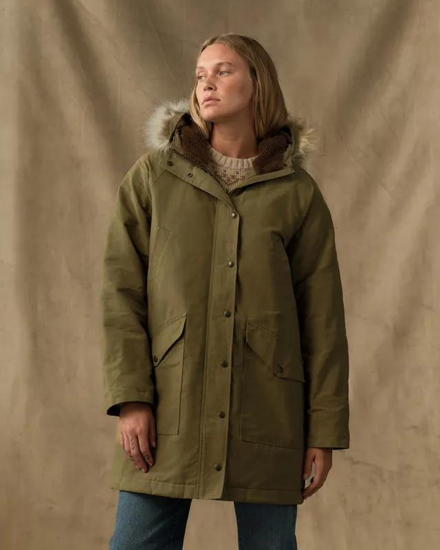 Women's Chesaw Waxed Parka - Lichen made by Filson