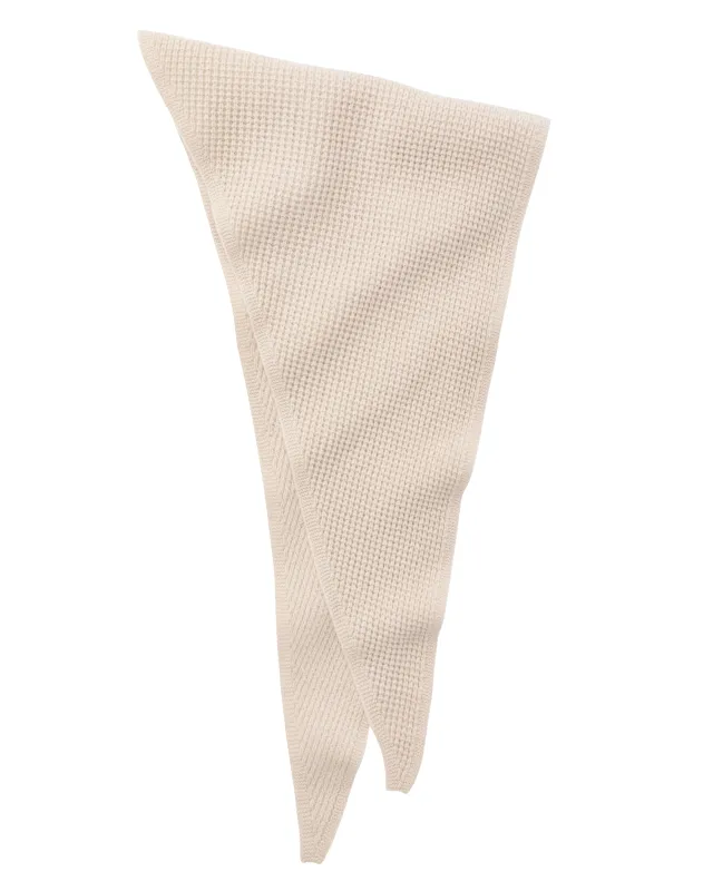 Waffle Knit Triangle Scarf - Cream made by Filson
