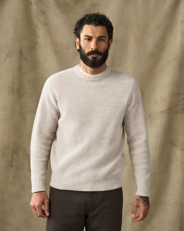 Waffle Knit Merino Wool Sweater - Heather Natural made by Filson