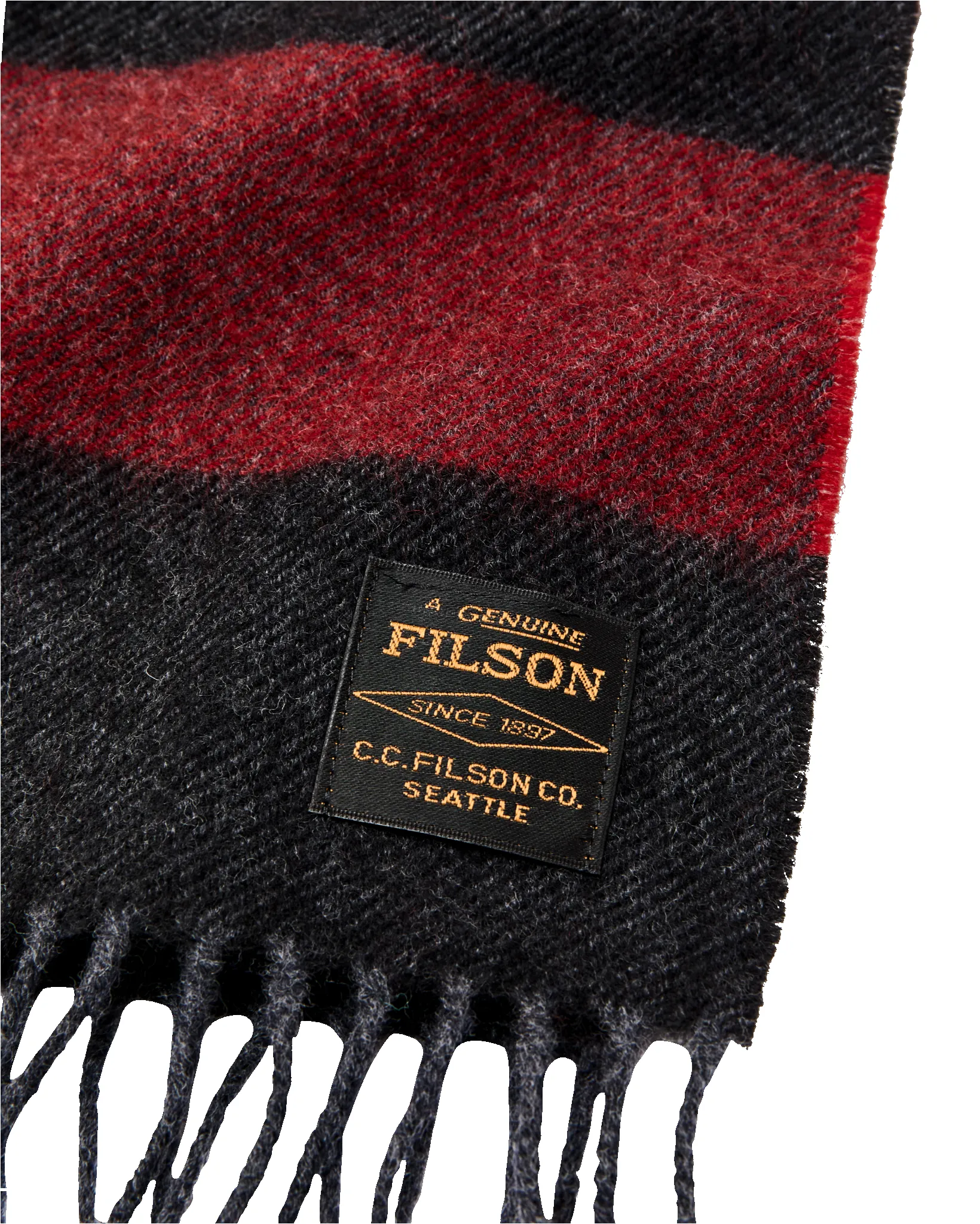 Lambswool Scarf - Black / Red Stripe sold by Filson product image thumbnail 2